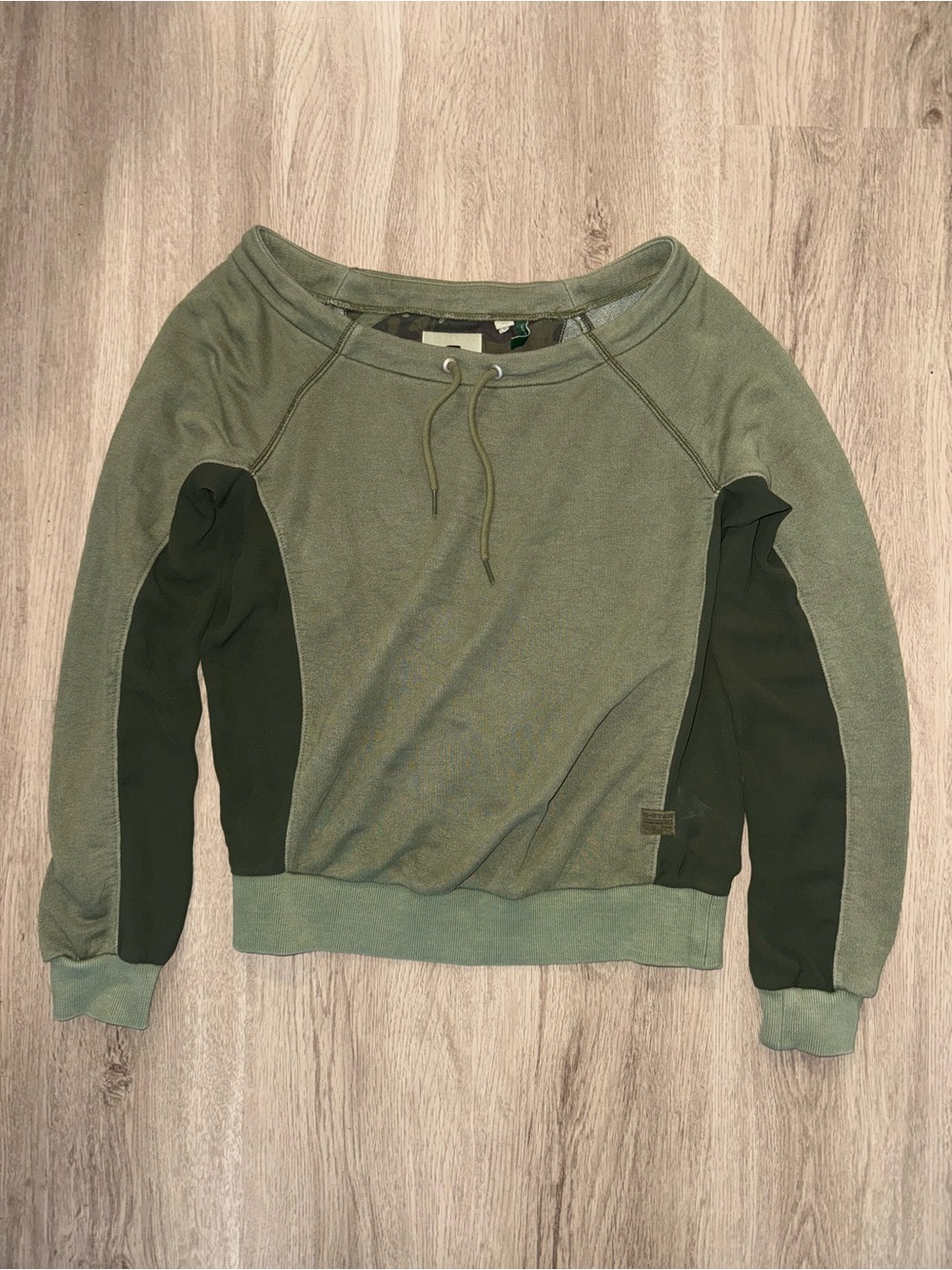 G-Star Olive Two-Tone Crewneck Sweatshirt